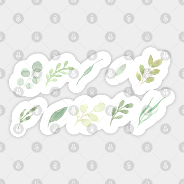 Botanical greenery watercolor Sticker by Harpleydesign